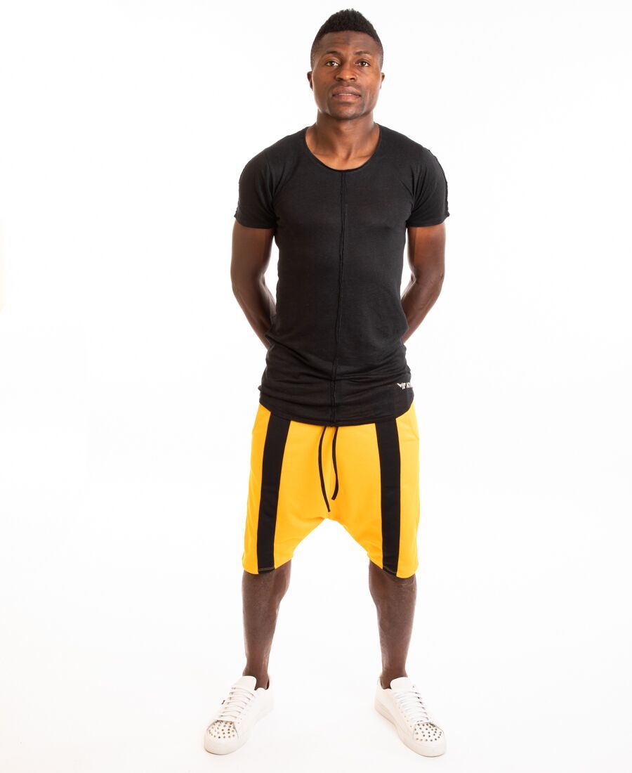Yellow short trousers with black middle line - Fatai Style