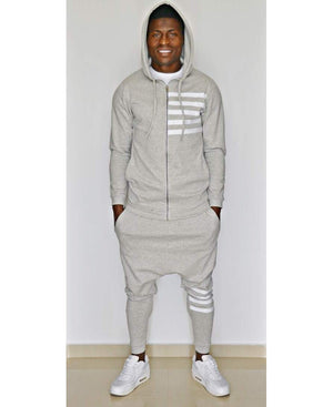 Grey tracksuit with white printed lines - Fatai Style