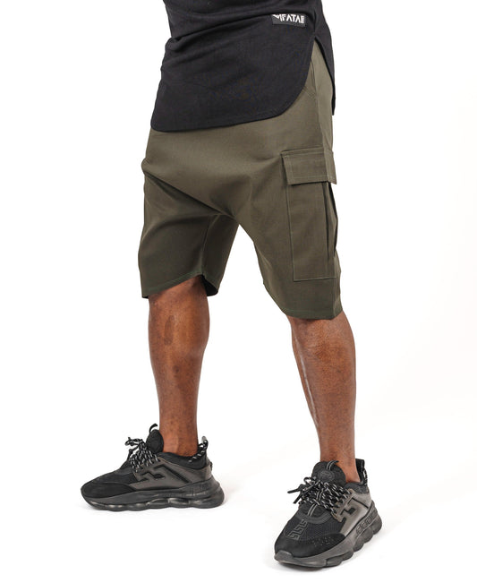 Pantaloni scurti kaki cu buzunare laterale