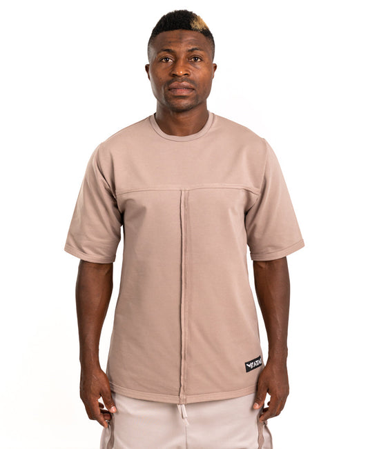 Oversized cappuccino t-shirt with different sewings