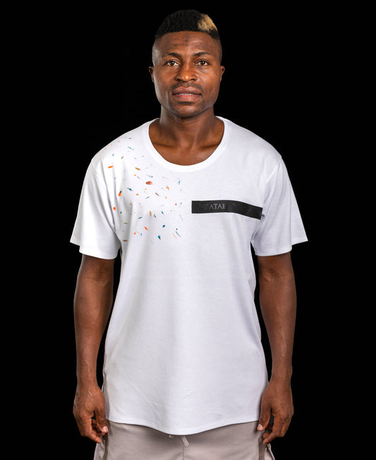 White oversized t-shirt with paint