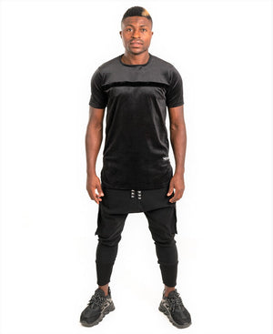 Tricou negru de catifea