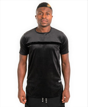 Tricou negru de catifea