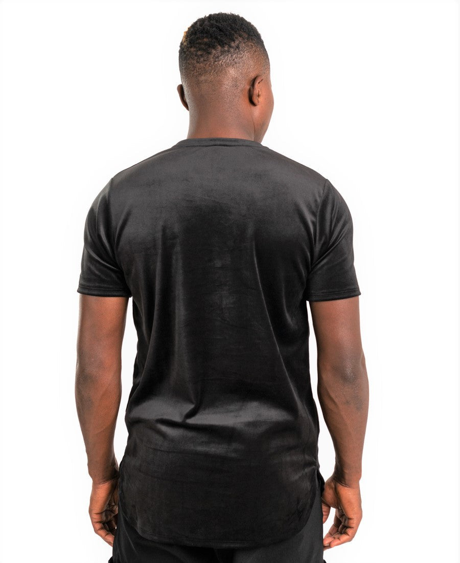 Tricou negru de catifea