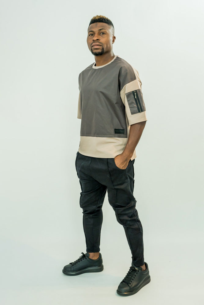 Blugi elasteci cu model fata/spate (negru in degrade)