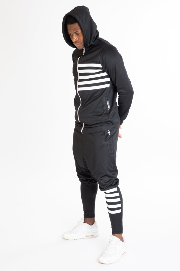 Black tracksuit with white stripes - Fatai Style