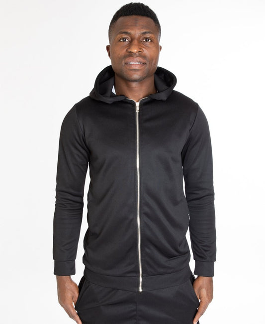 Black tracksuit blouse with gold zip - Fatai Style