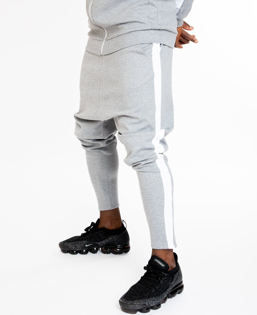 Grey tracksuit trousers with white lines - Fatai Style
