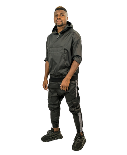 Compleu de fas combinatie negru si gri