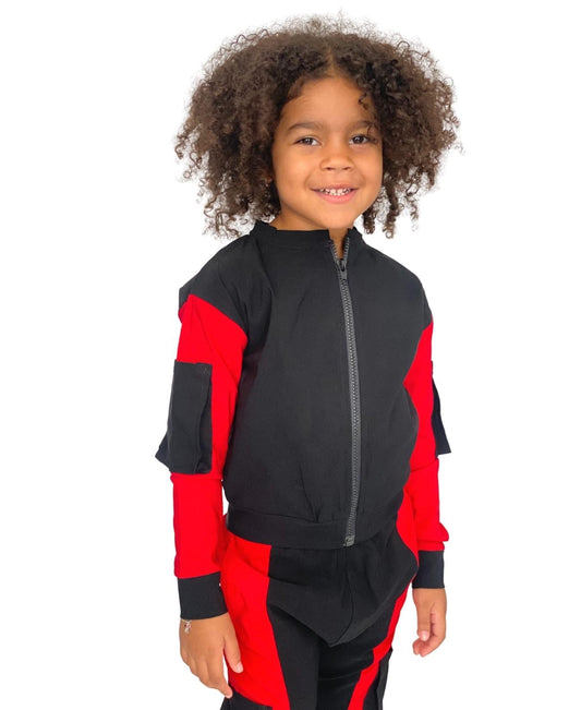 Bluza unisex negru/rosu - tip ghiozdan