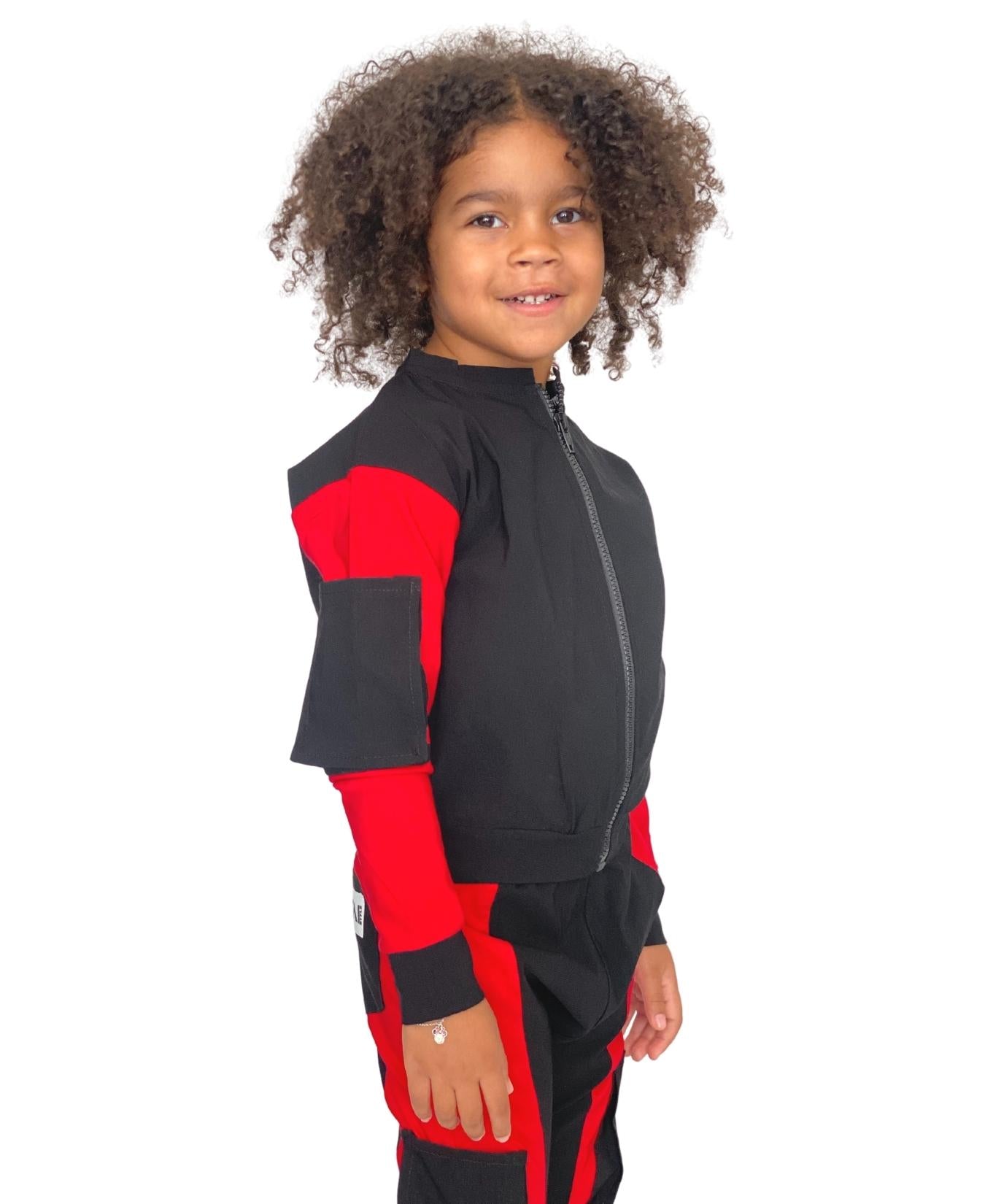 Bluza unisex negru/rosu - tip ghiozdan