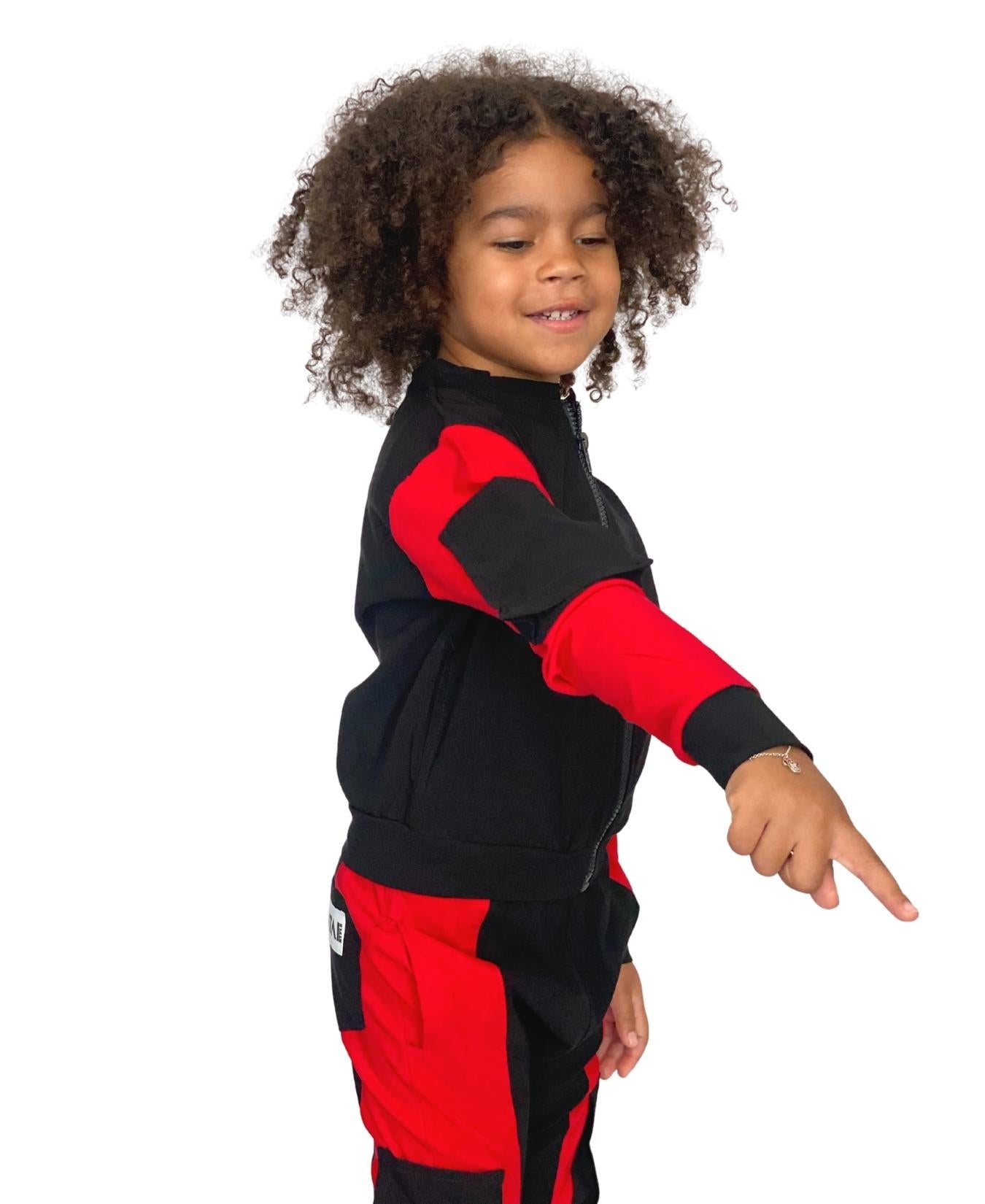 Bluza unisex negru/rosu - tip ghiozdan