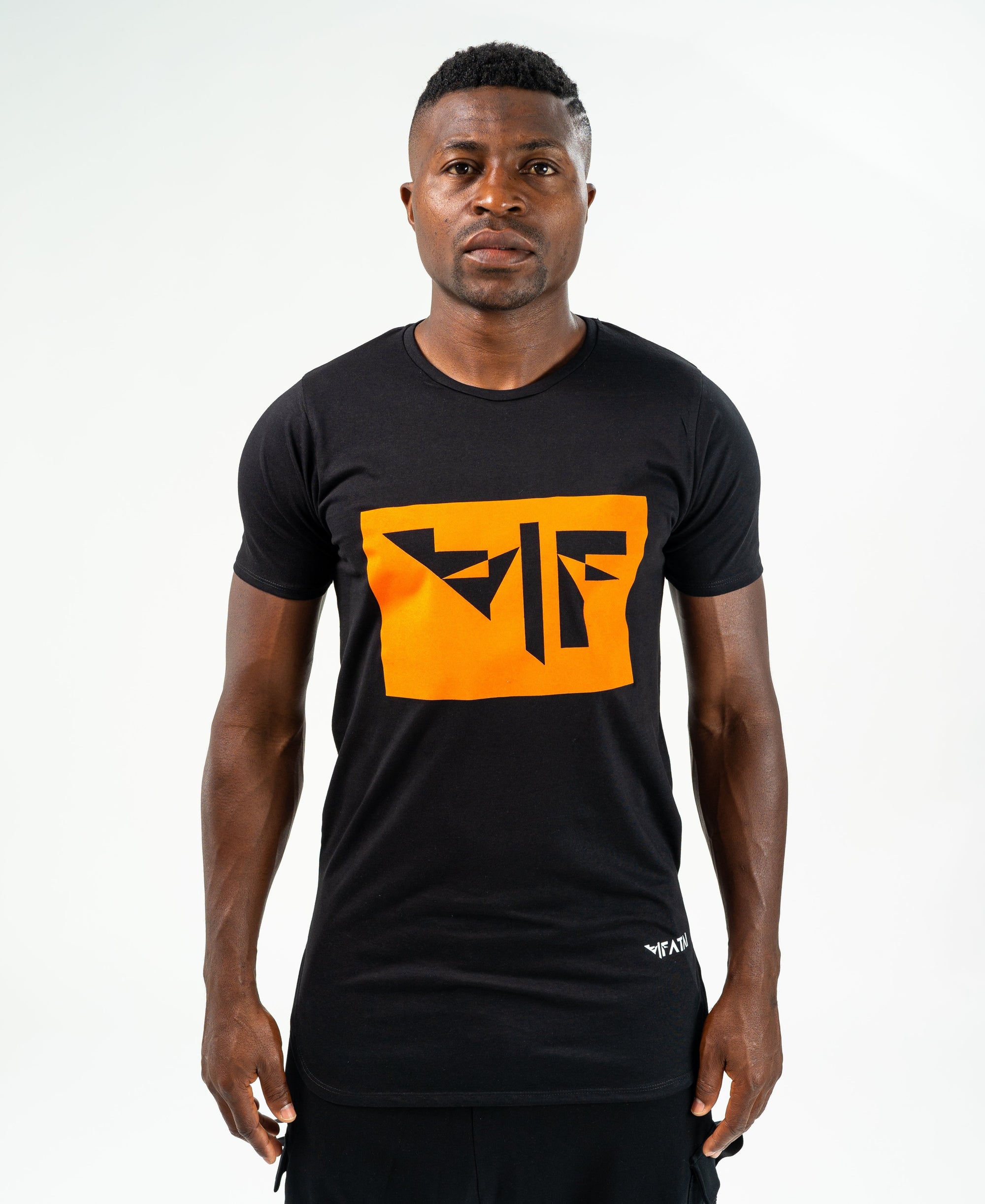 Black t-shirt with orange logo - Fatai Style
