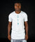 White t-shirt painted with blue and silver - Fatai Style