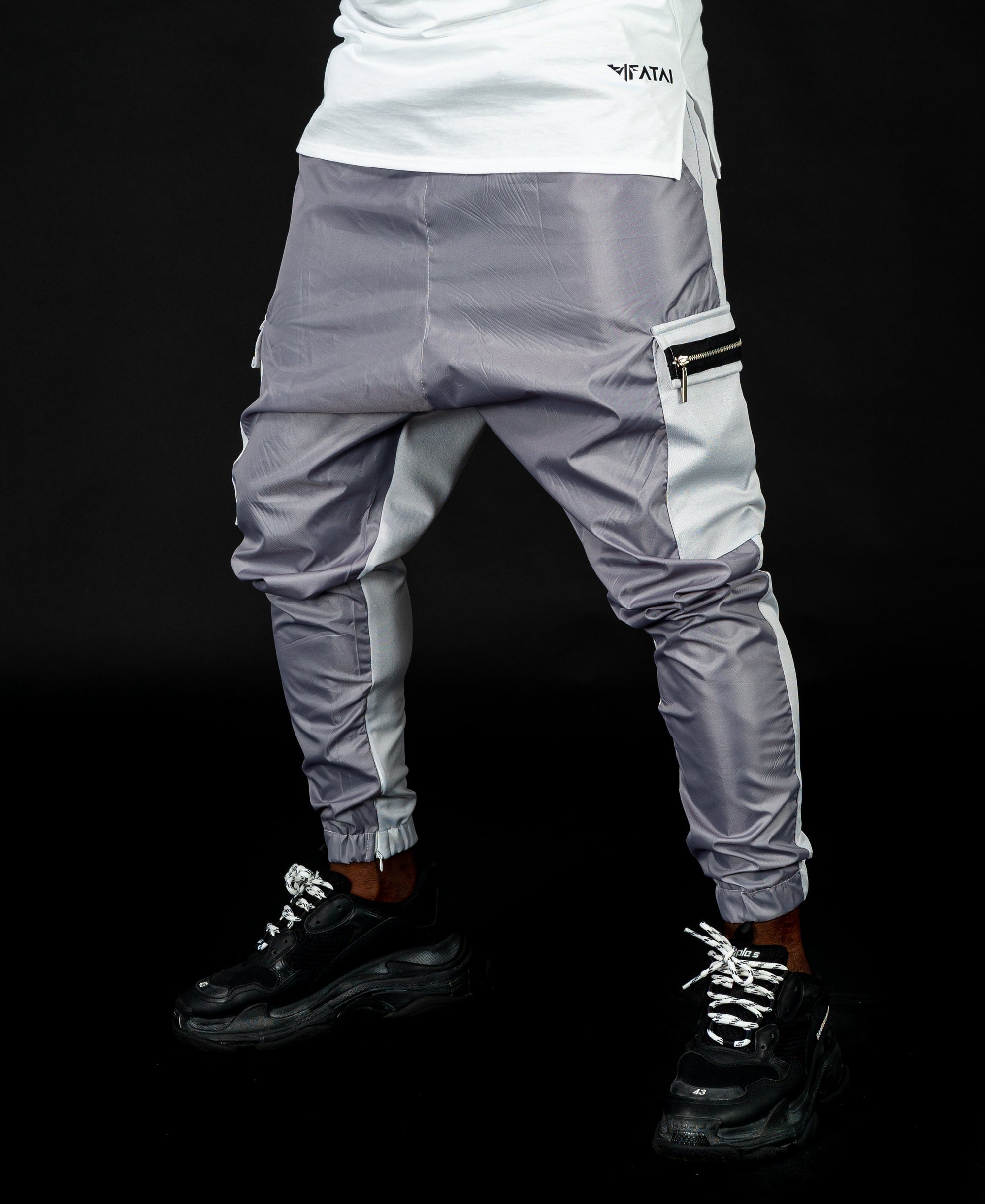 Light Grey trousers with black zip - Fatai Style