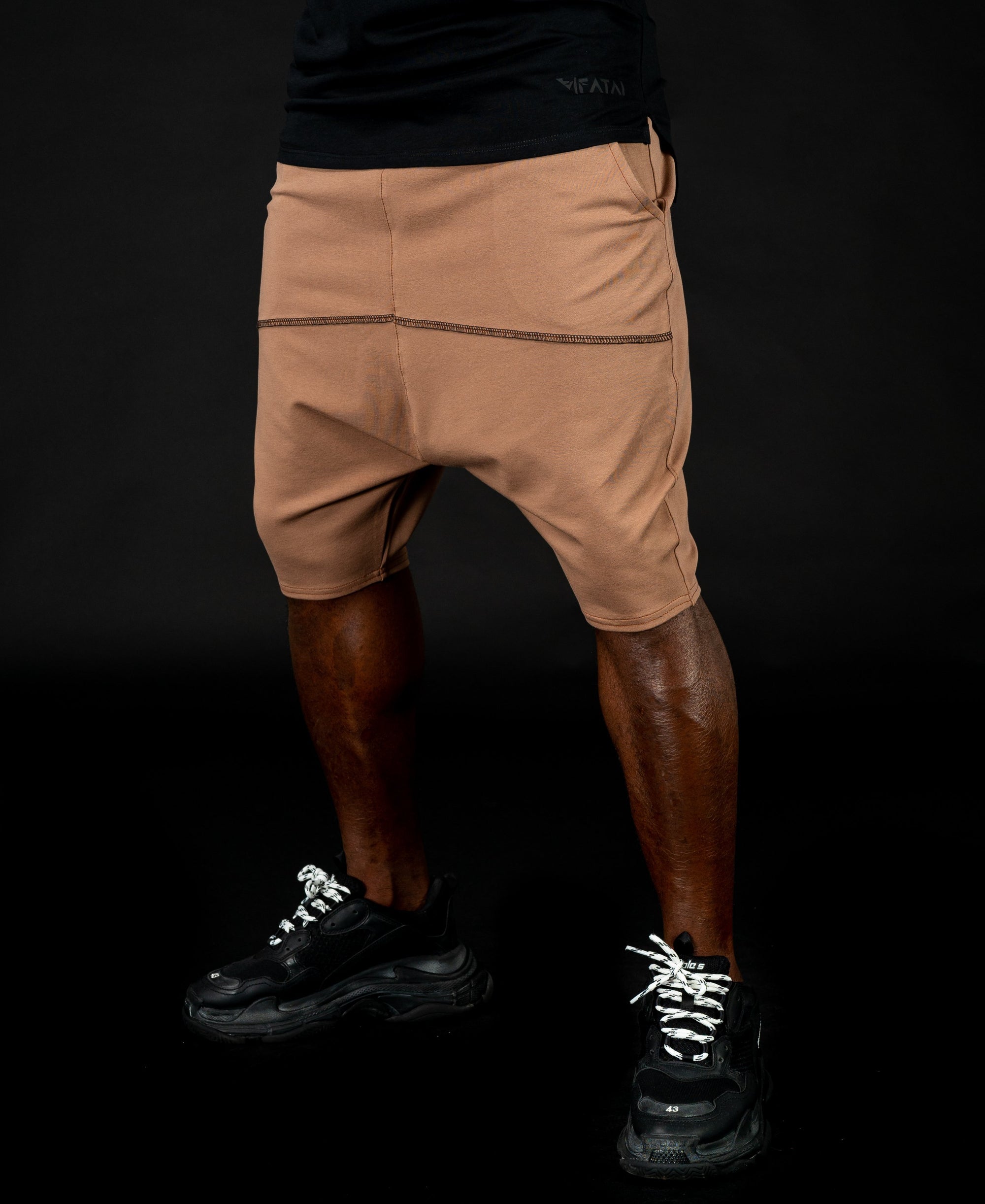 Short Brown Trousers with black sewing - Fatai Style