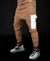 Brown trousers with white pocket and zip - Fatai Style