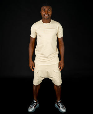 Beige tracksuit (t-shirt+short trousers) - Fatai Style