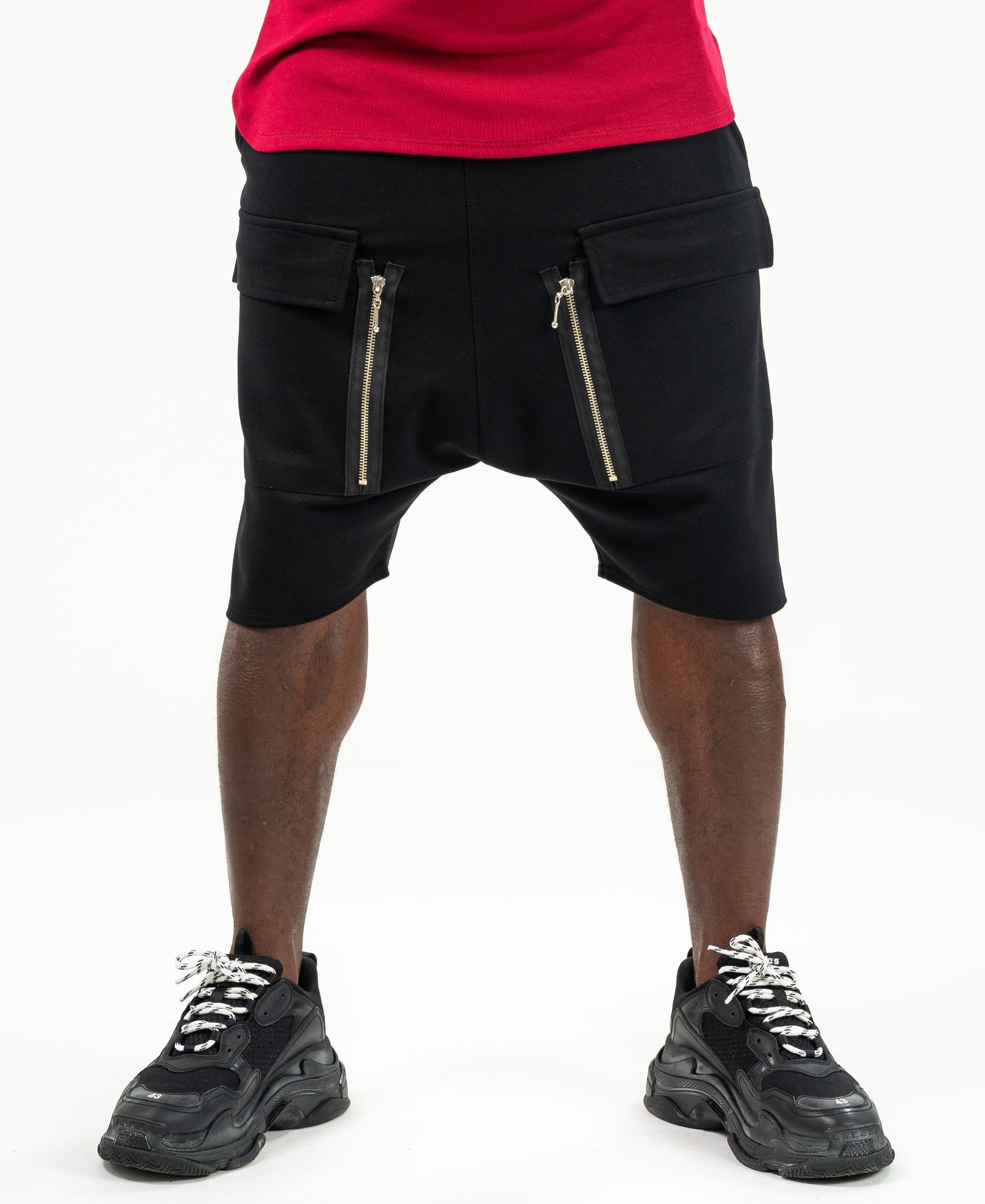Short Black Trousers with silver zip - Fatai Style