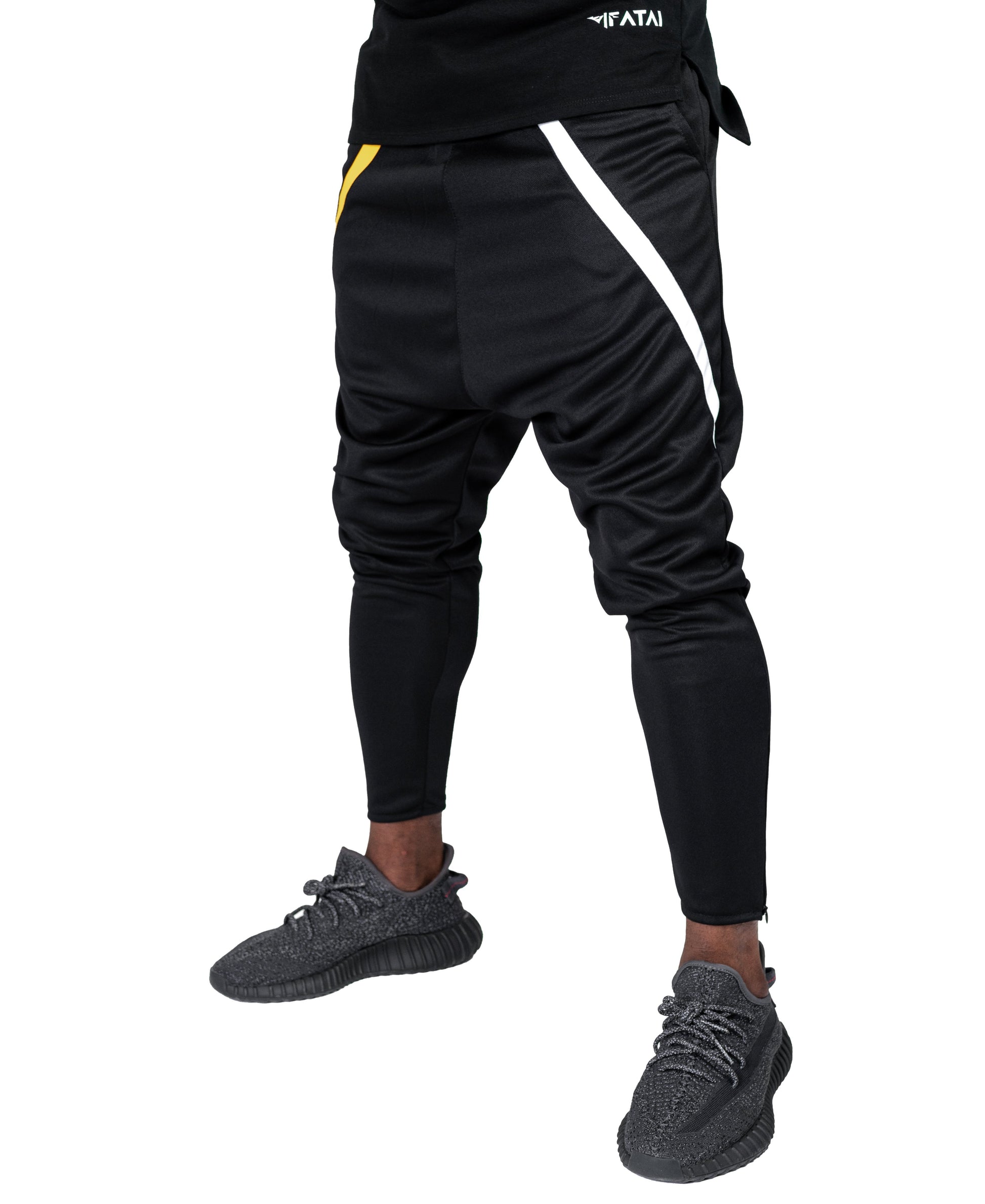 Black trousers with white and yellow design - Fatai Style