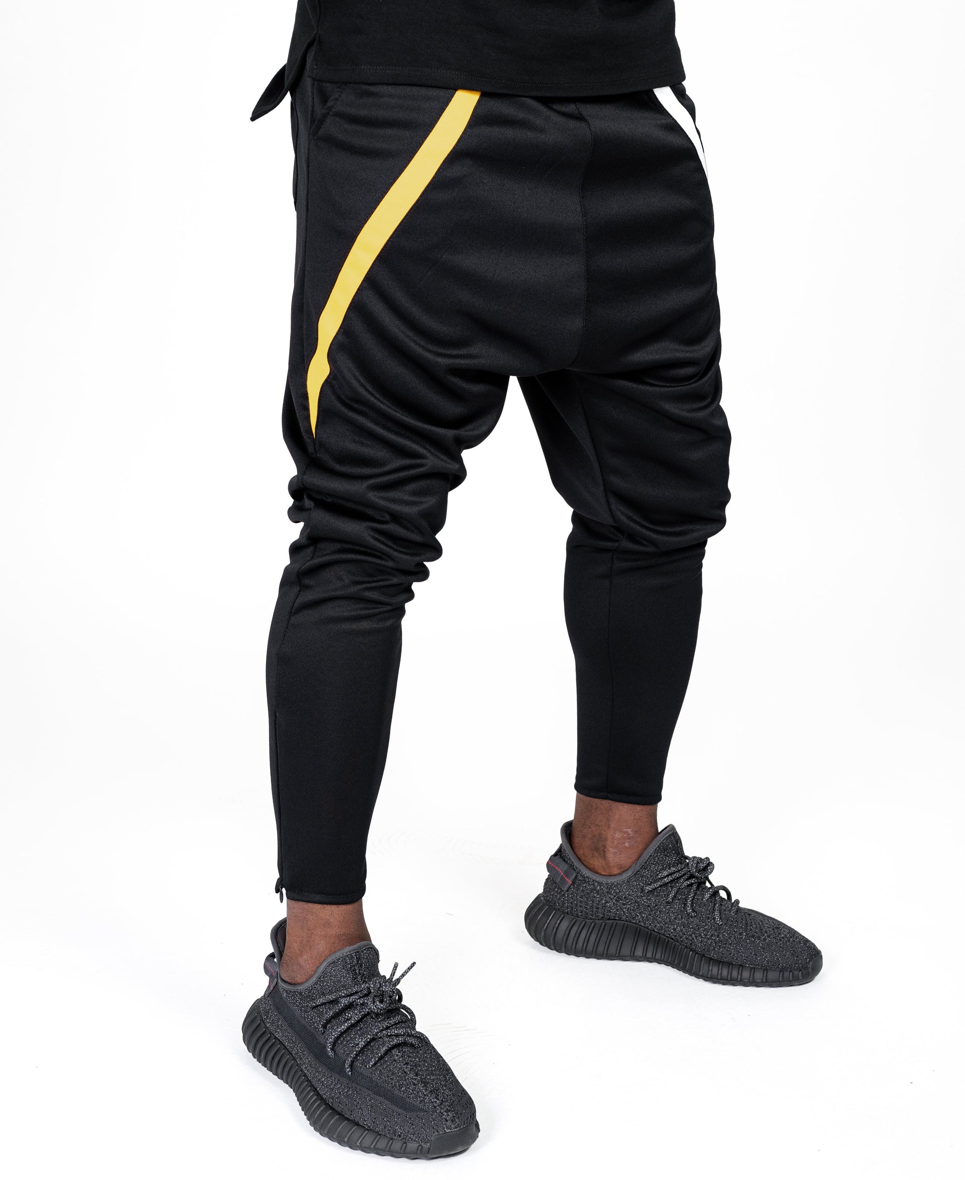 Black trousers with white and yellow design - Fatai Style