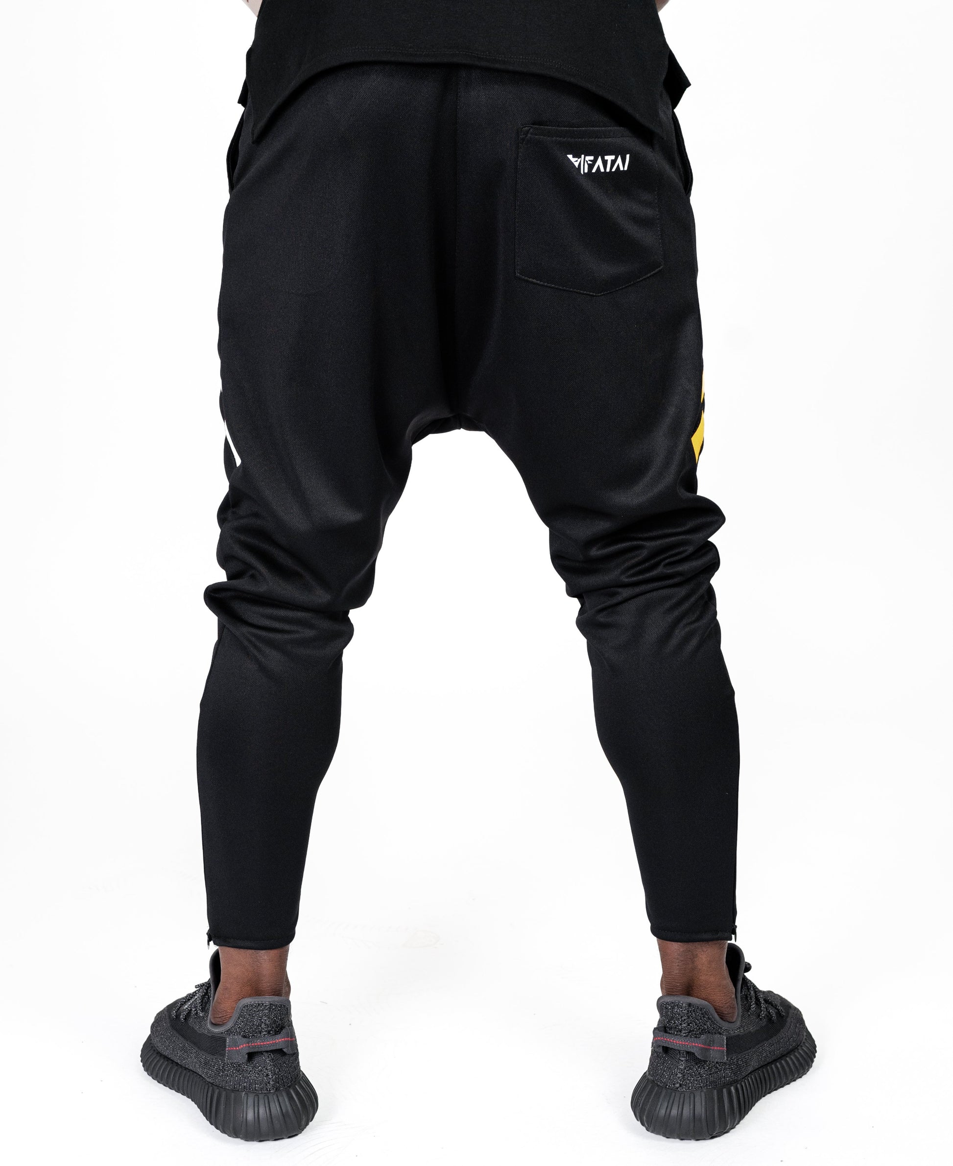 Black trousers with white and yellow design - Fatai Style