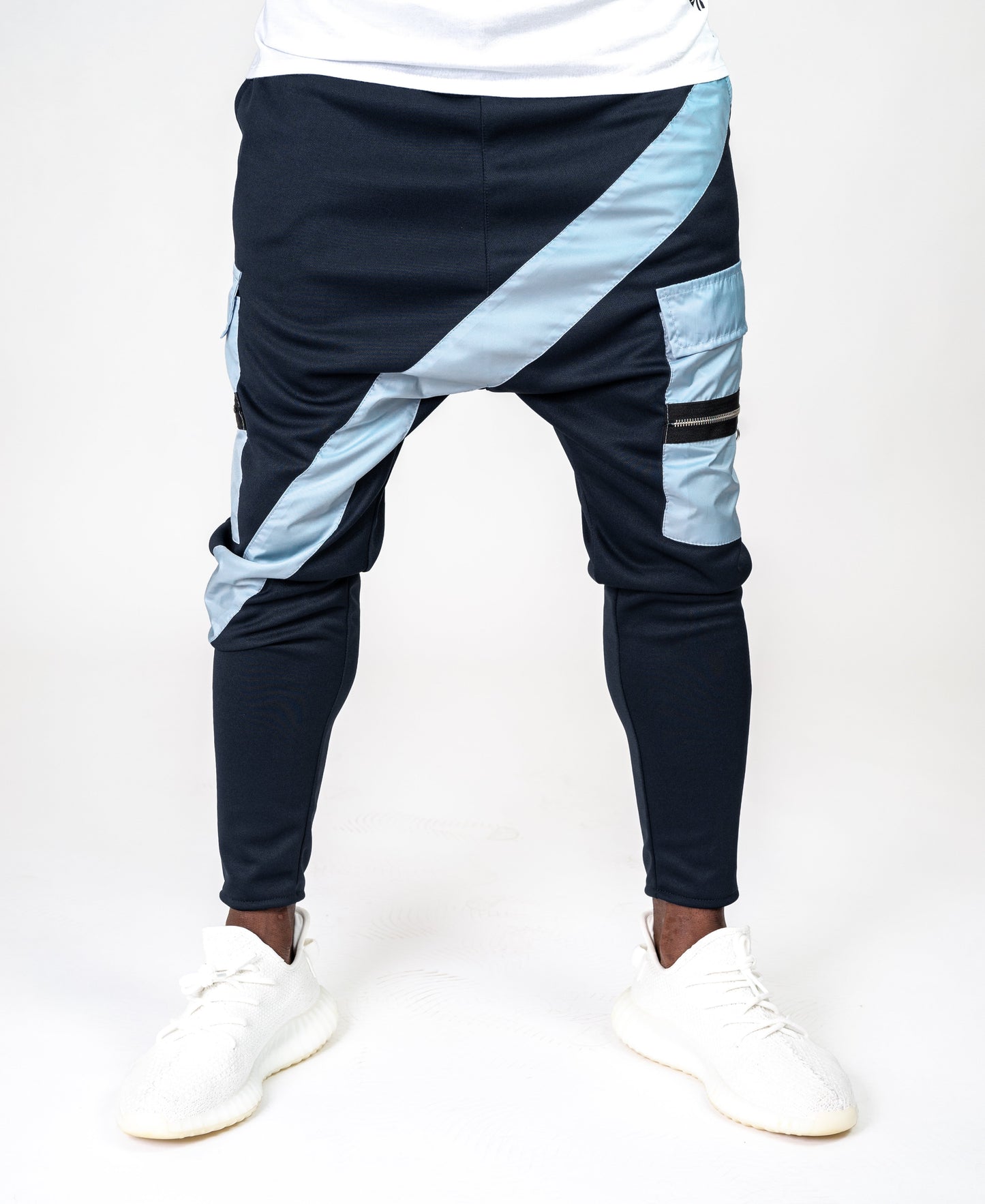 Bleumarin trousers with blue long line and pockets - Fatai Style