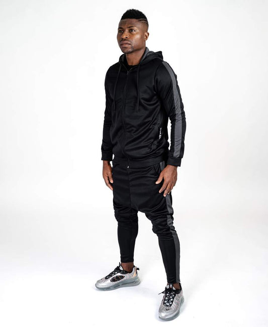 Black tracksuit with grey lines - Fatai Style