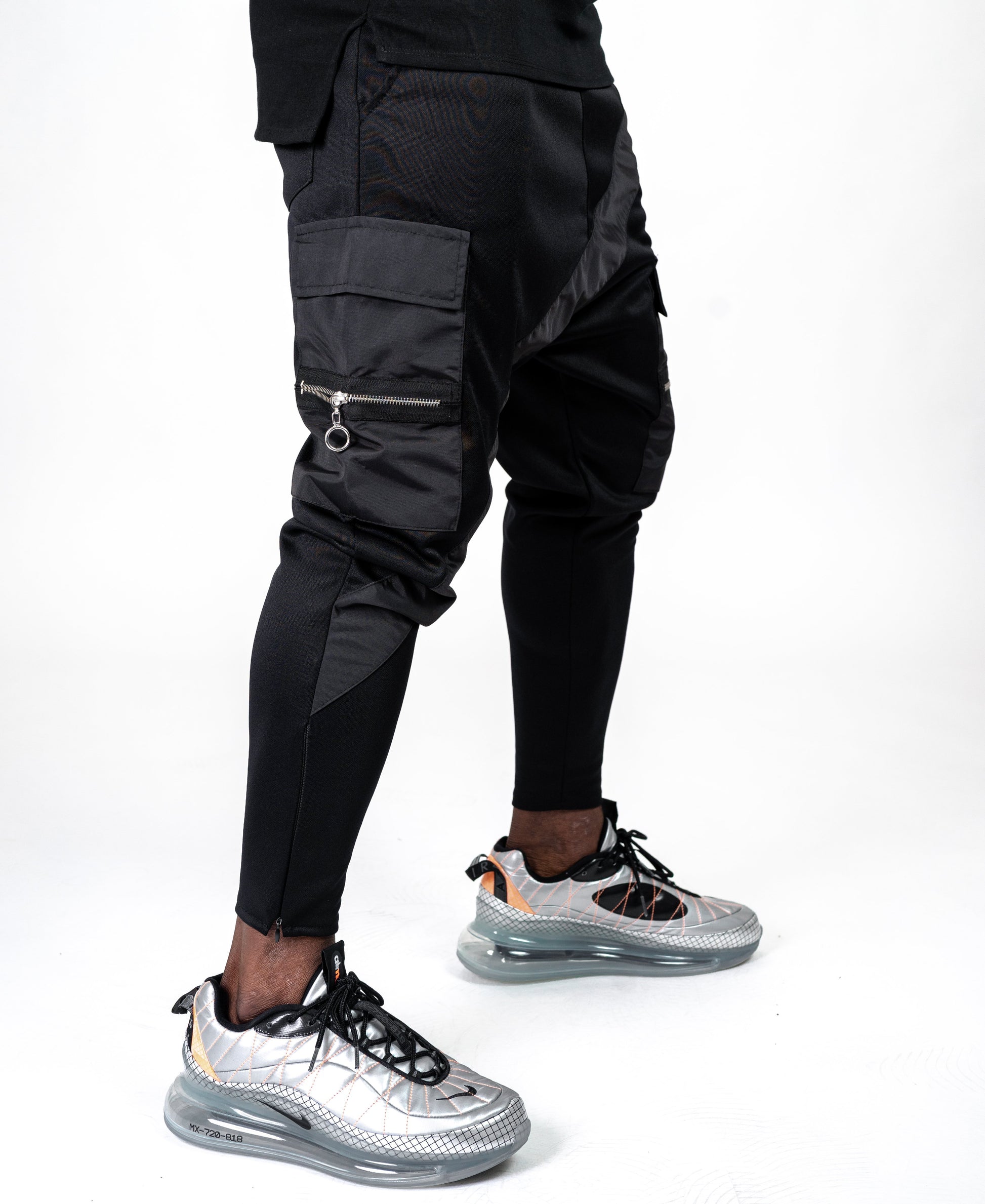 Black trousers with black long line and pockets - Fatai Style