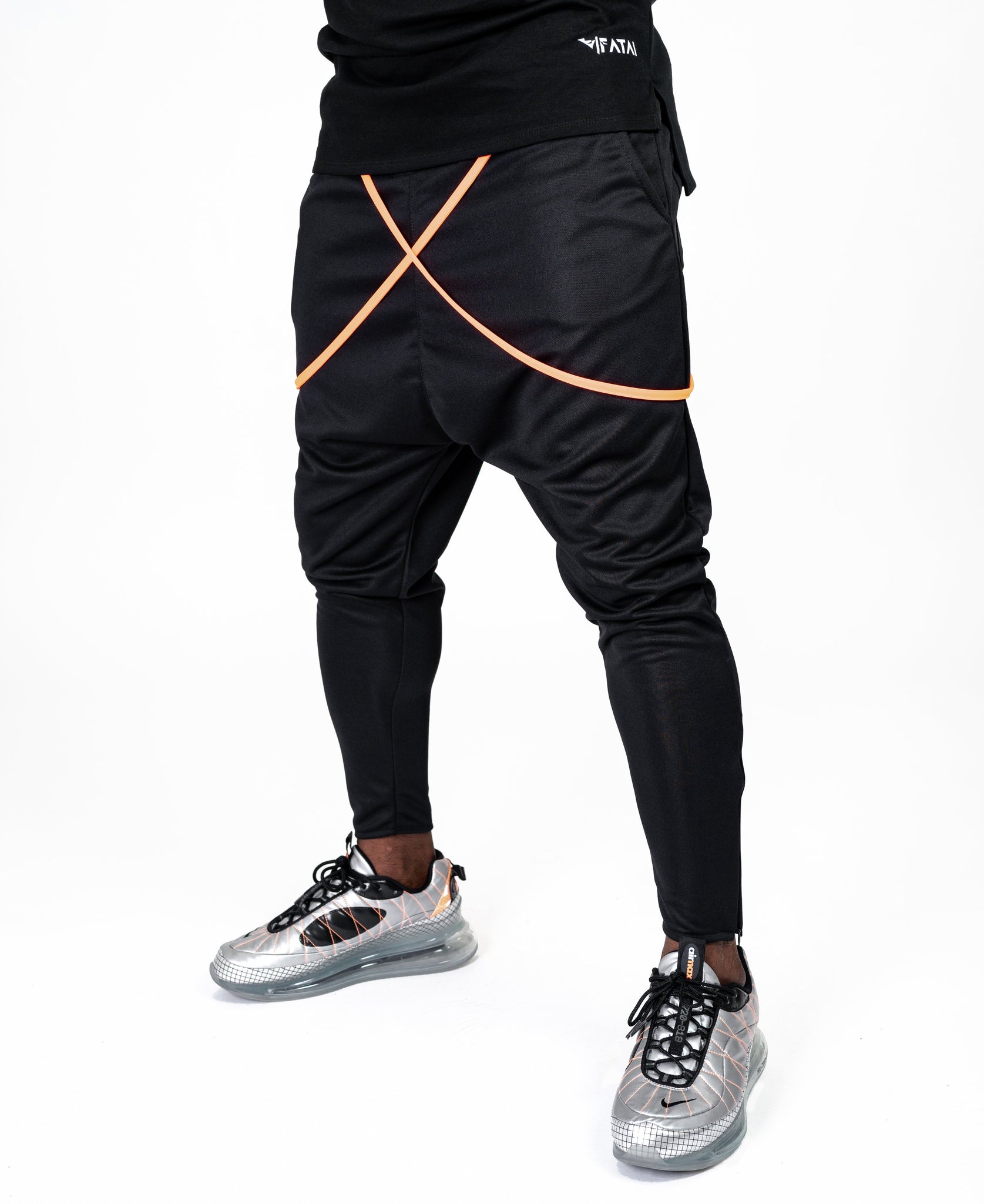 Black trousers with orange design - Fatai Style