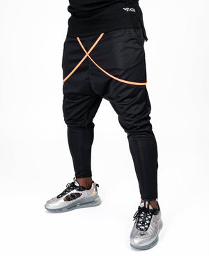 Black trousers with orange design - Fatai Style