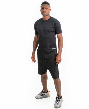 Compleu negru cu cusaturi
