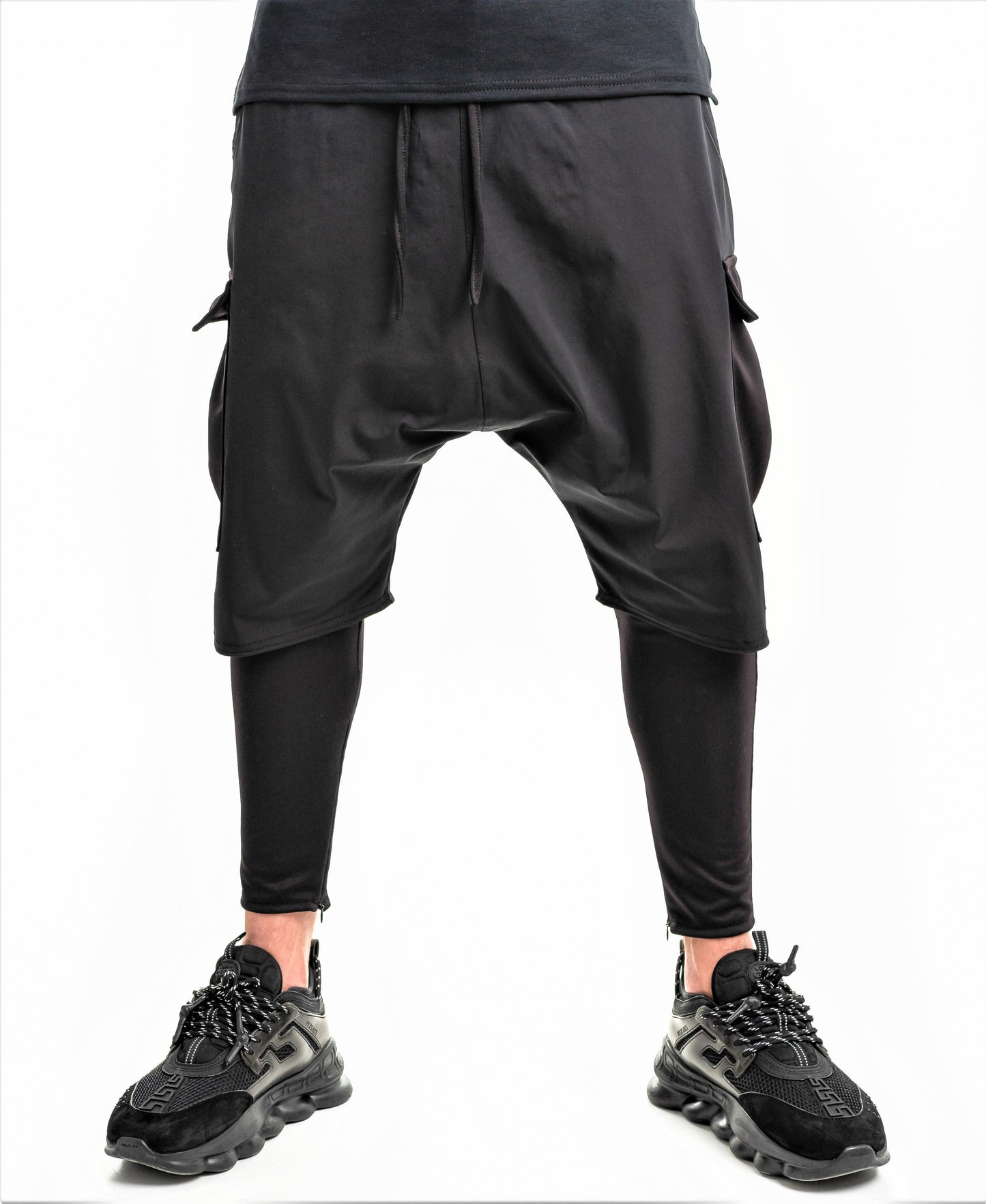 Pantaloni negri tip 2 in 1