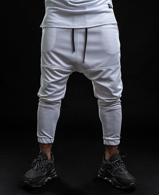 White trousers with horizontal design