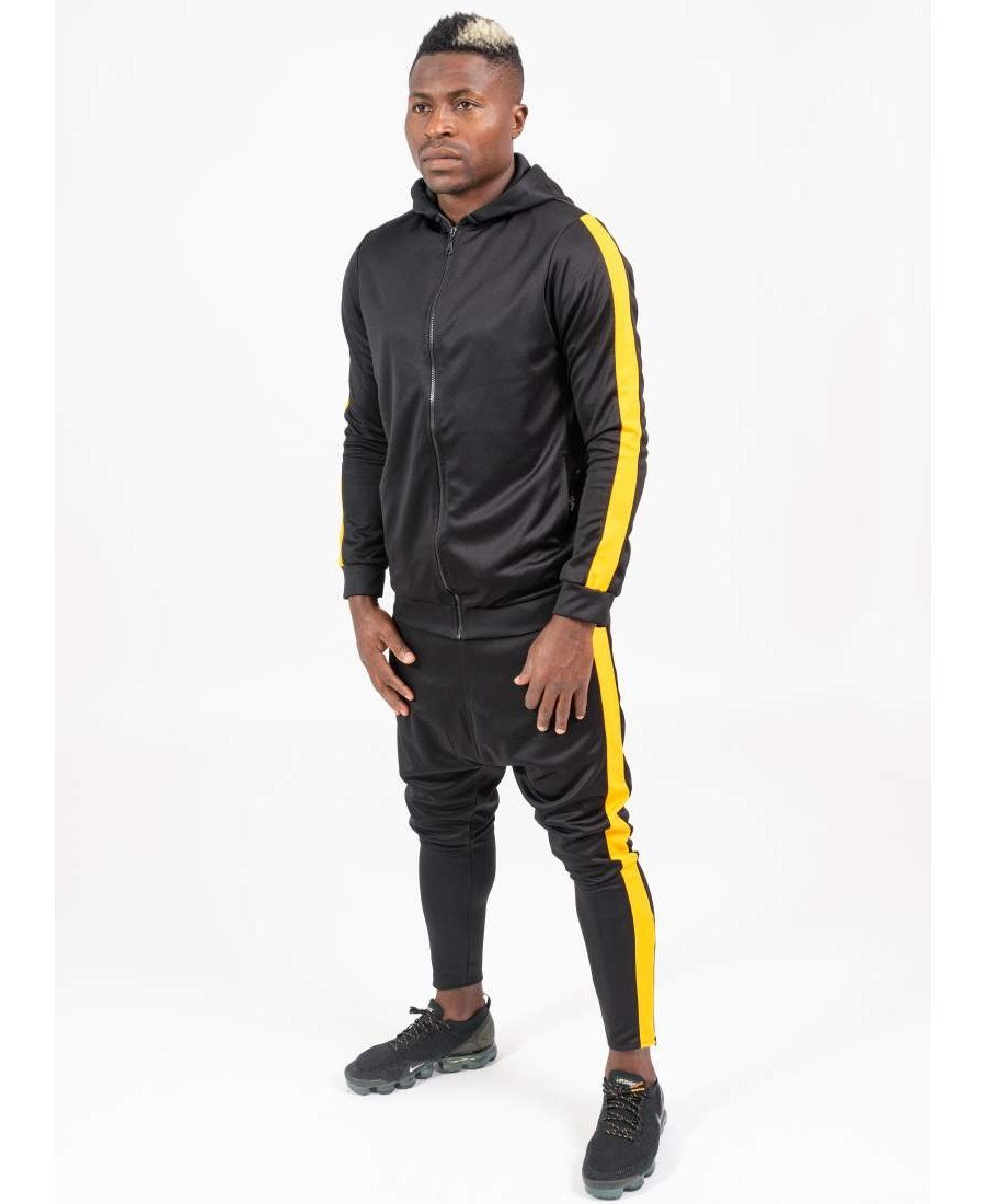Black tracksuit with yellow lines - Fatai Style